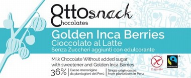 Cioccolato Ottosnack Latte Senza Zucchero con Inca Berry 100 grammi