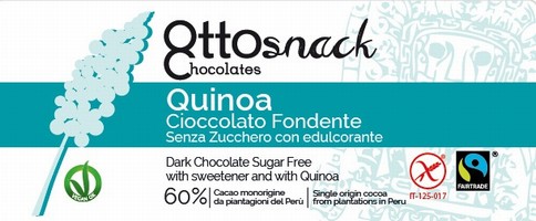 Cioccolato Ottosnack Fondente Senza Zucchero con Quinoa 100 grammi